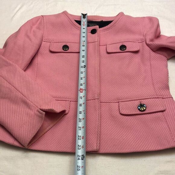 Talbots womens pink button front jacket. 100% cotton size 10 - Picture 9 of 10